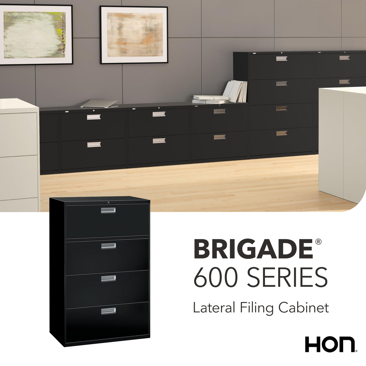Black 4 Drawer File Cabinet O983434
