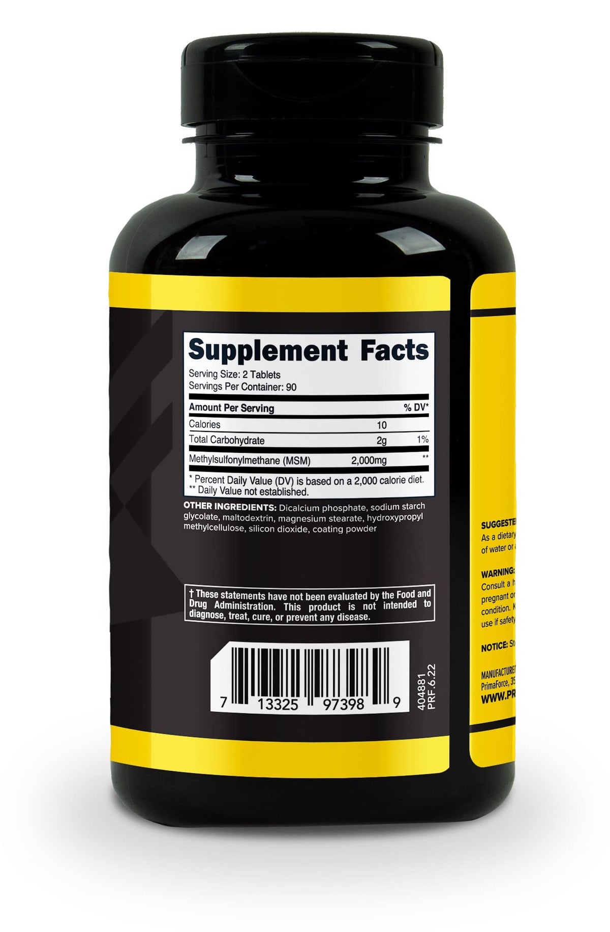 MSM Tablets 2000mg 180 Tablets S871