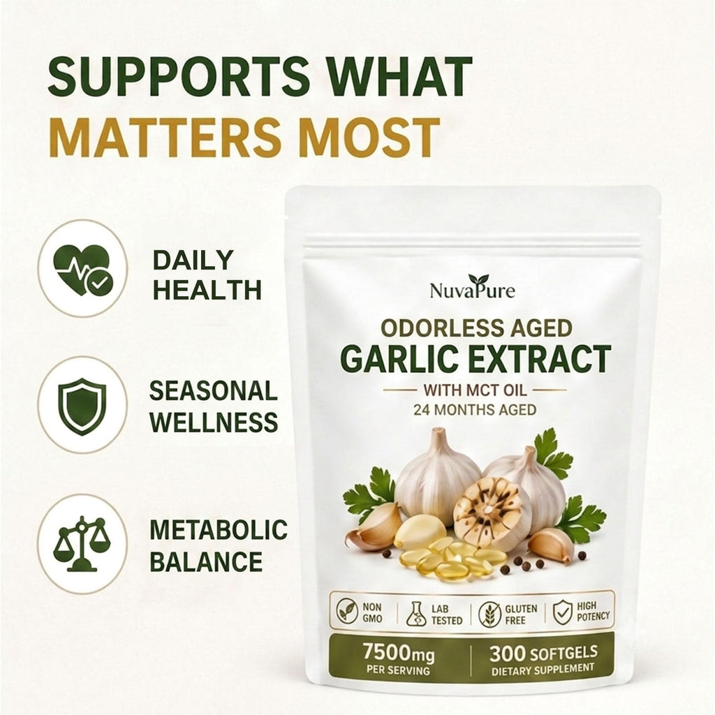 Odorless Aged Garlic Extract Supplement, 300 Softgels L862