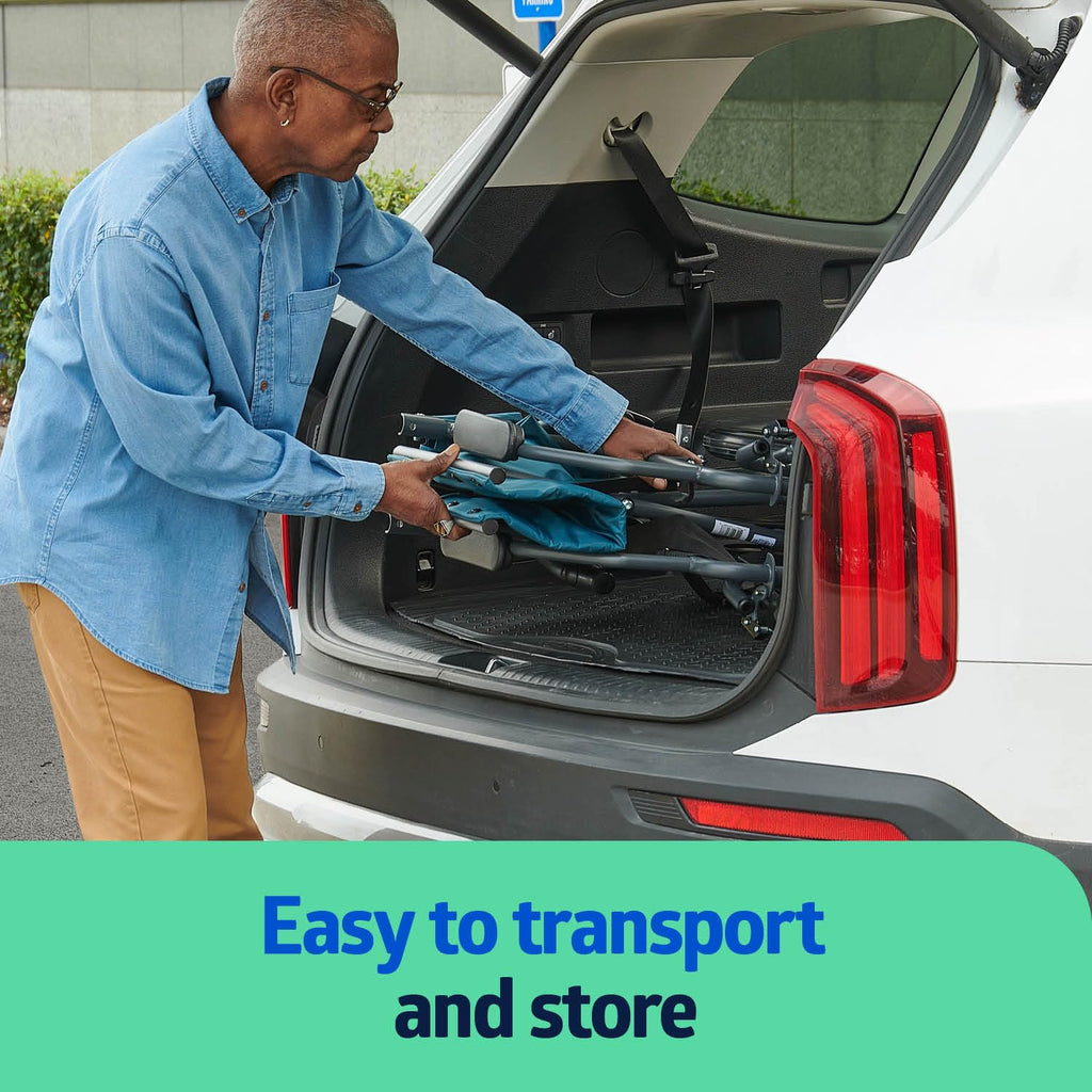 Folding Steel Transport Wheelchair with 12-Inch Wheels Z34222