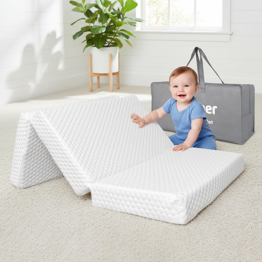 38x26'' Breathable Soft Plush Memory Foam Pack and Play Mattress with Carry Bag B416