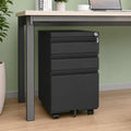 Black 3 Drawer Mobile File Cabinet with Lock V217967