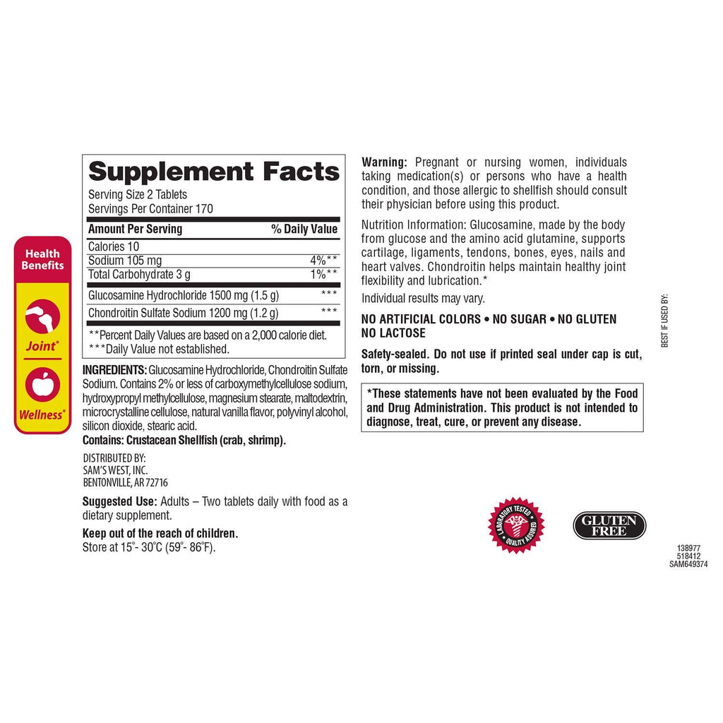 Triple Strength Glucosamine Chondroitin 340 Count 2 Pack S7674
