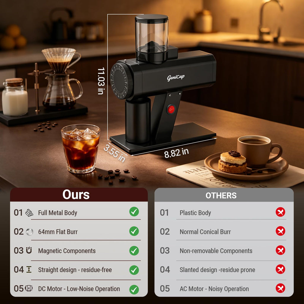 64mm Flat Burr Coffee Grinder with 35 Grind Settings B99602