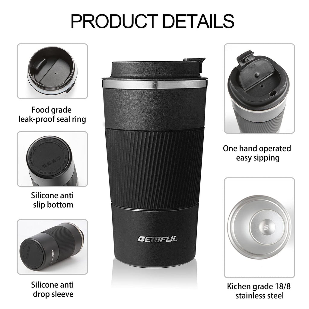 2 Pack 17oz Insulated Travel Coffee Mug with Lid C660