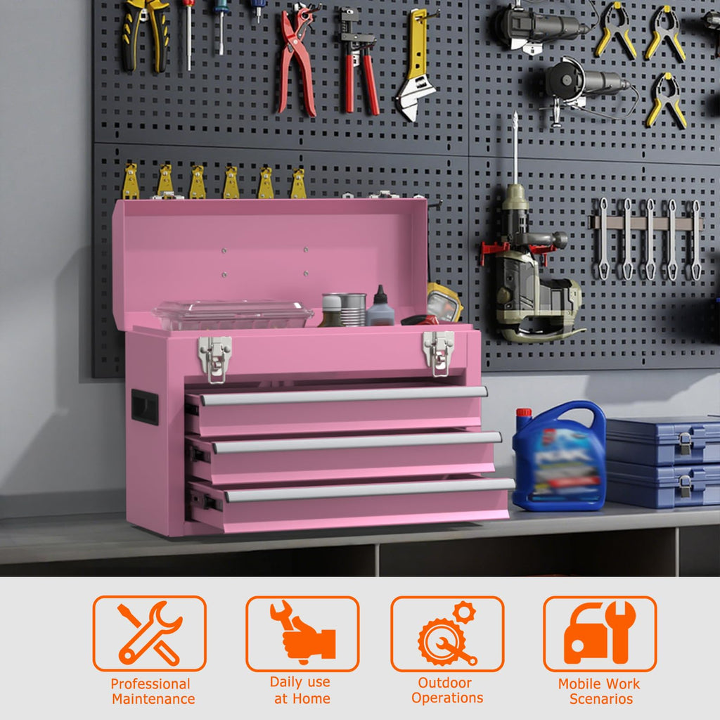 Portable Metal Tool Box with Drawers N88248
