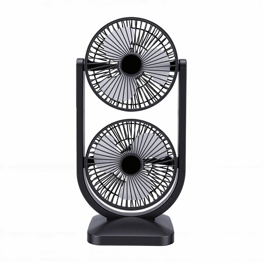 Portable USB Rechargeable 2 in 1 Dual Head Desk Fan J9152