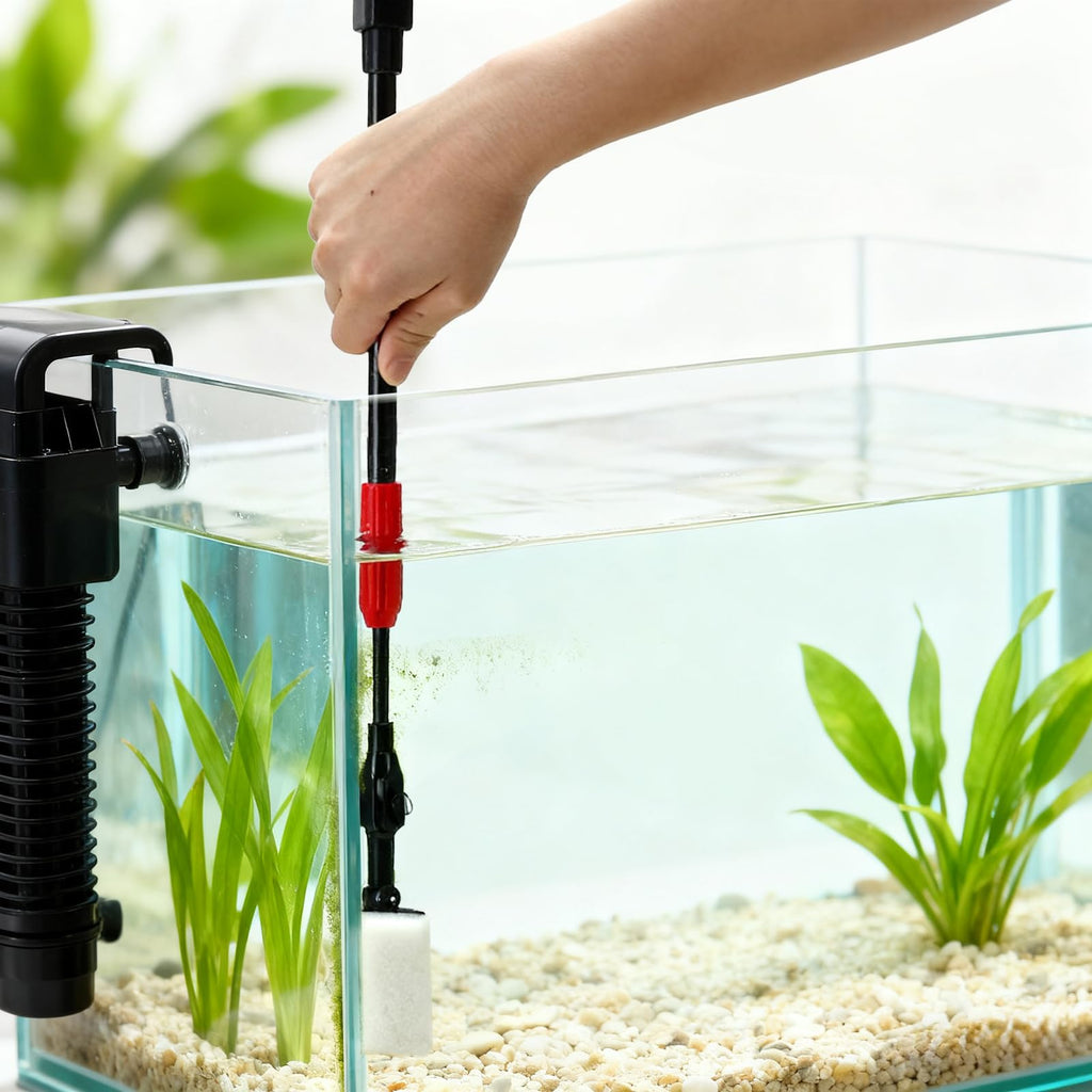 6 in 1 Aquarium Cleaning Tool Kit with Adjustable Telescopic Long Handle N49135