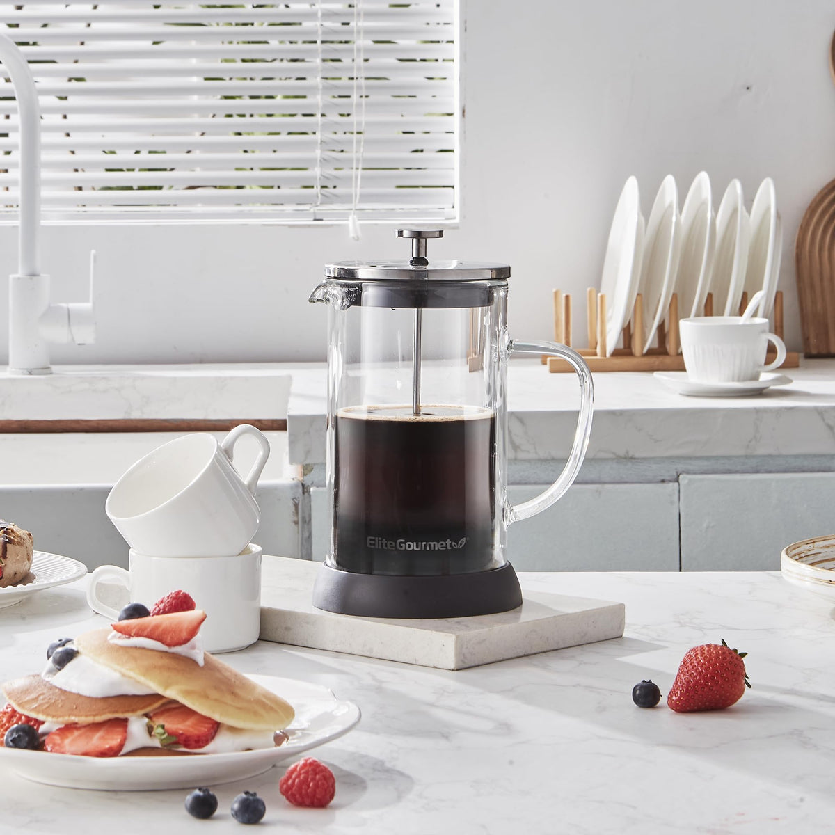 French Press Coffee Maker 1-Liter Glass Carafe P261