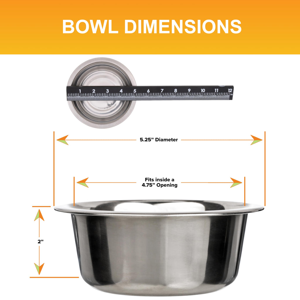 2.2 Cup Stainless Steel Dog Bowls Set of 2 M52358