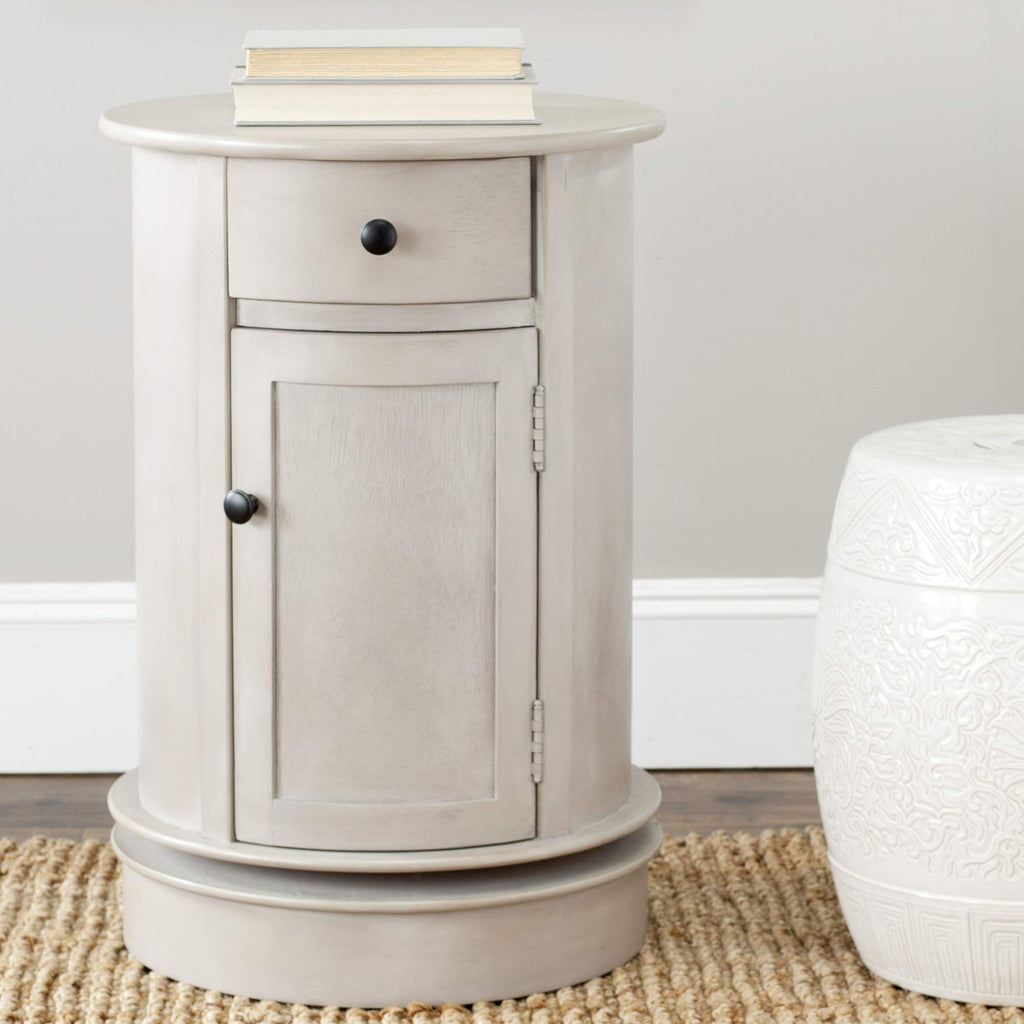 26" Dark Cherry Swivel Storage Accent Table T70581