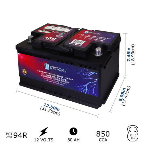 12V 80AH 850 CCA Replacement Battery Y240