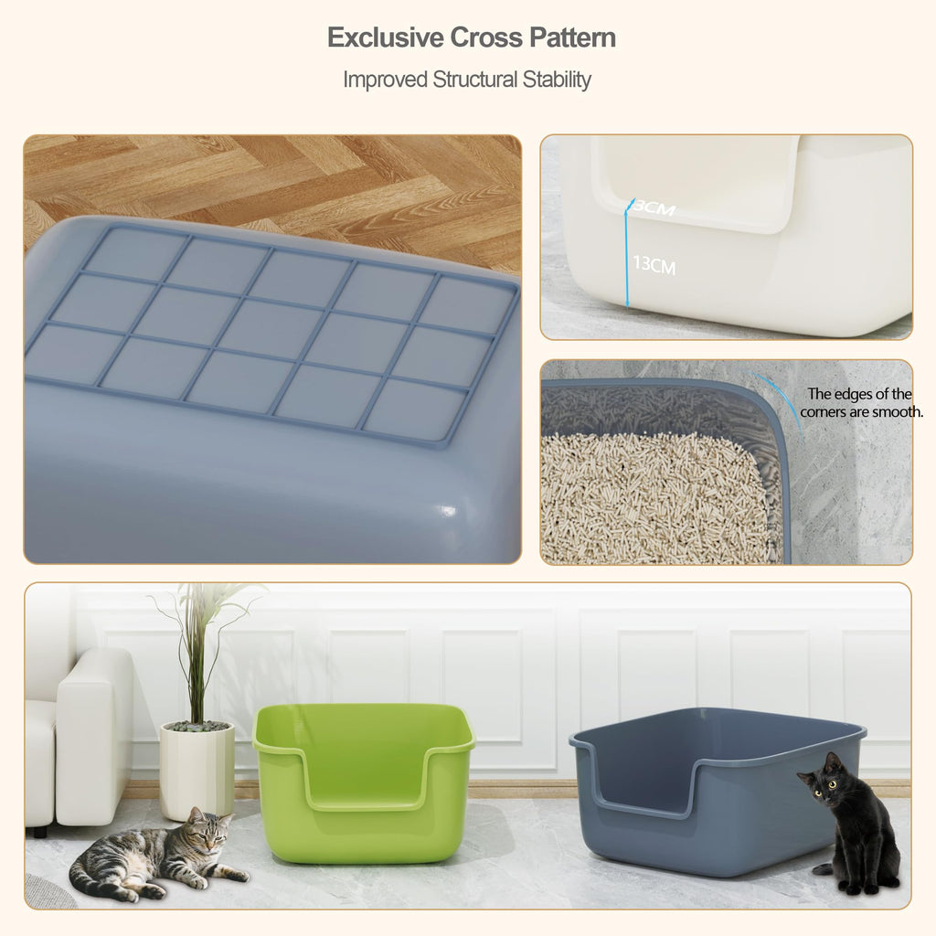 Large High Sided Cat Litter Box with Scoop 2 Pack B817709