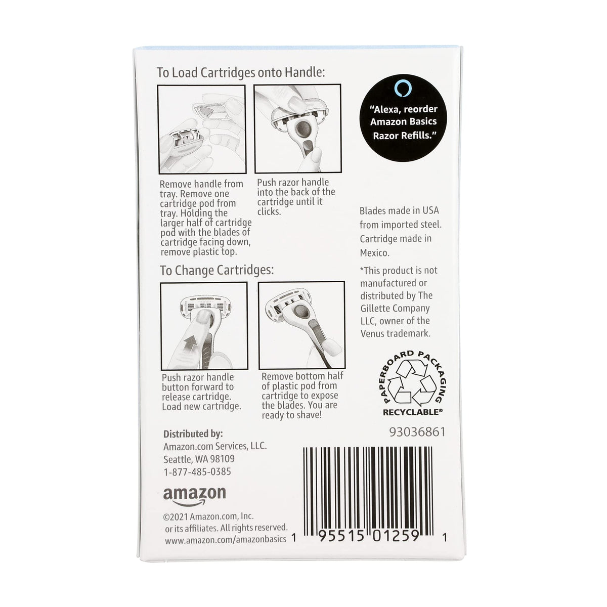 5-Blade Razor Refills 6 Count Pack of 2 I4799