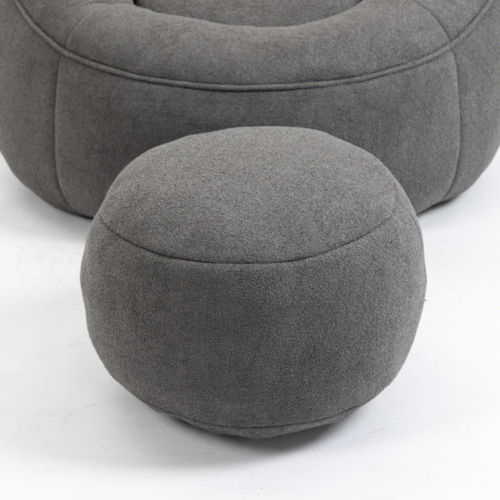 Microfiber Memory Foam Bean Bag Chair with Footstool N61321