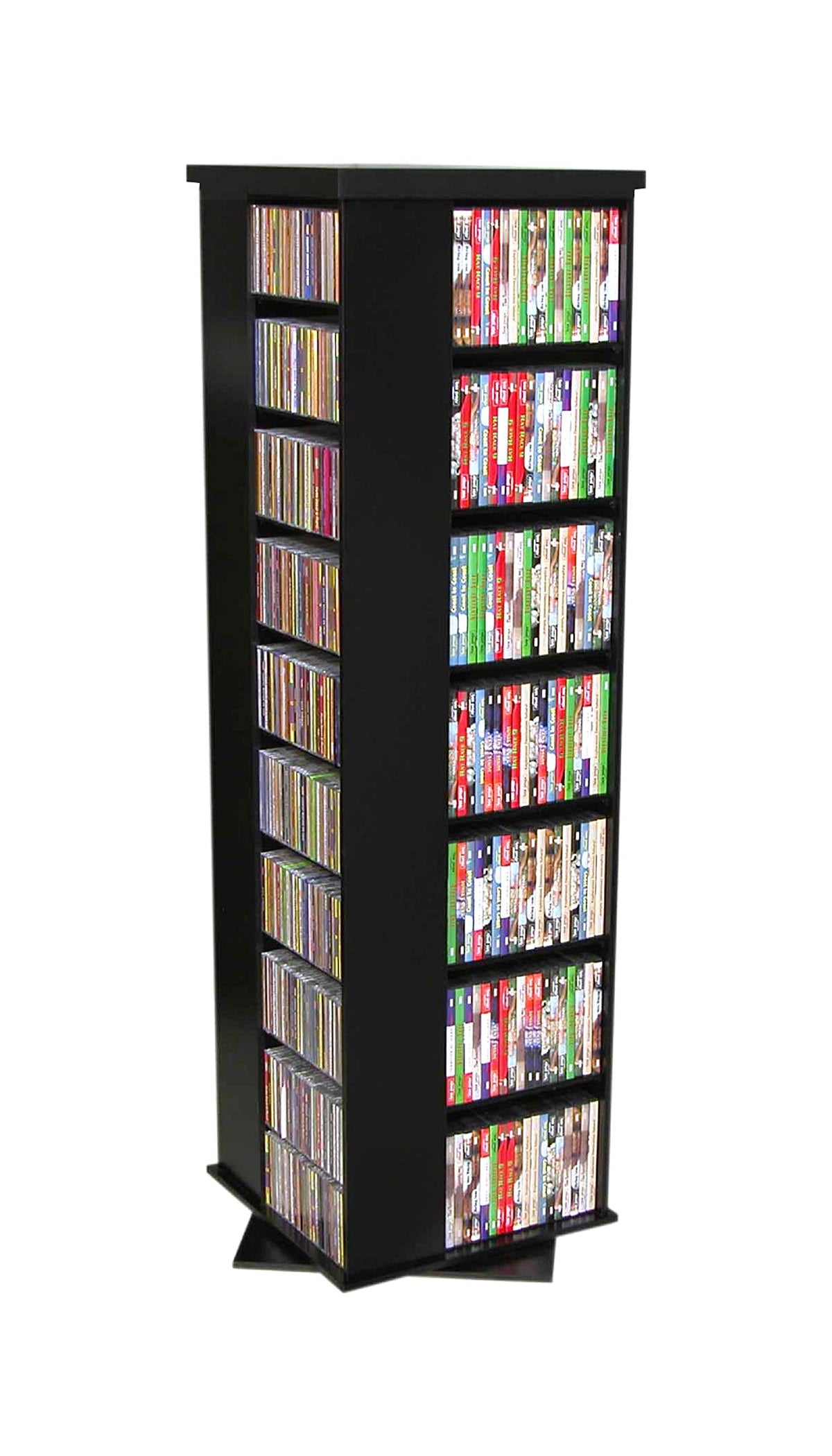 Black 4-Sided Revolving Media Tower B766