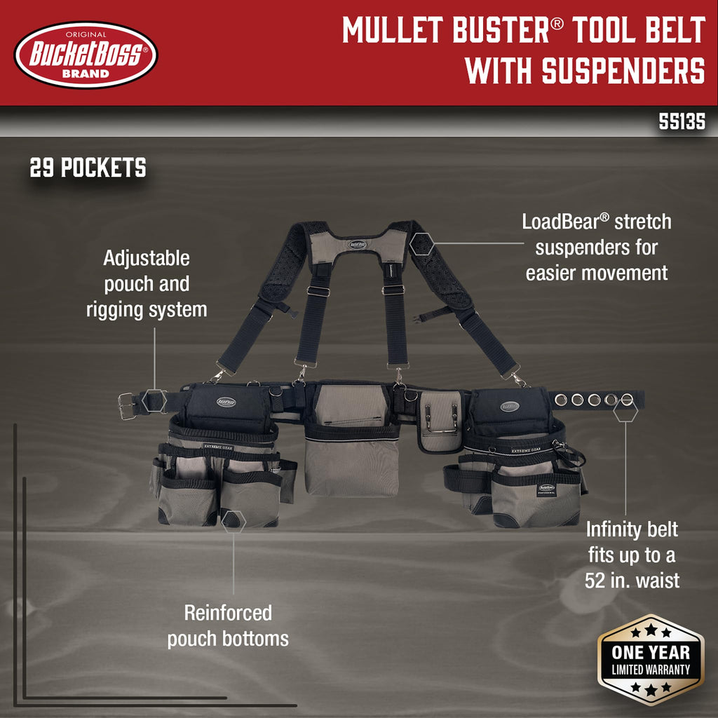 3 Bag Tool Belt with Suspenders B8865