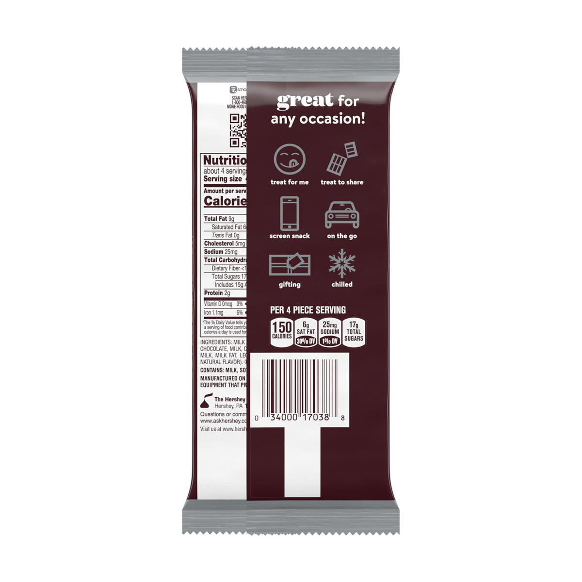 Milk Chocolate Candy Bars 4.4 oz 12 ct G828