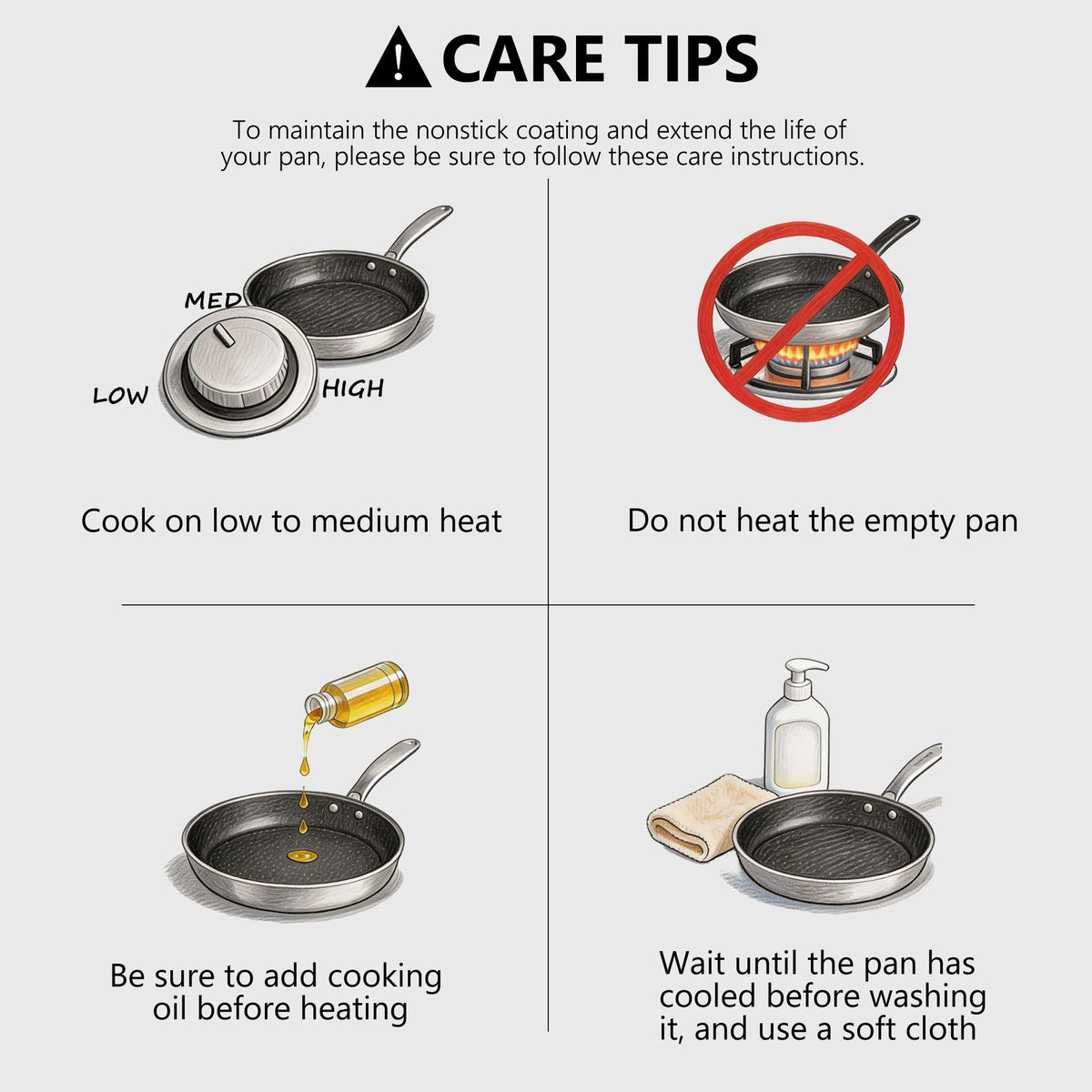 8, 10 and 12-Inch Non Stick Ceramic Frying Pans with Lids X999