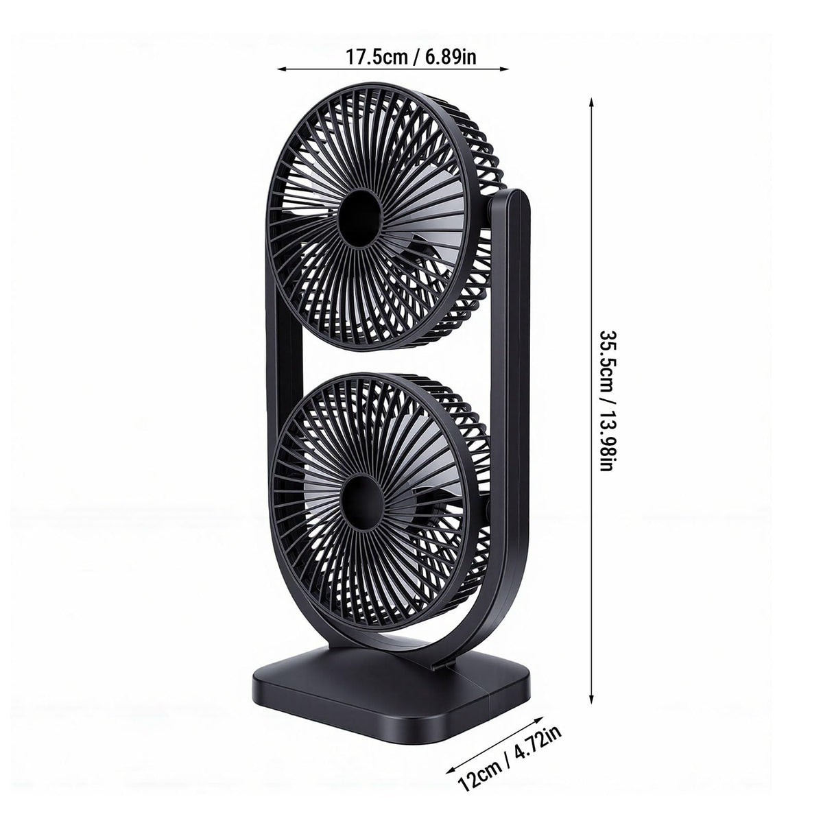 Portable USB Rechargeable 2 in 1 Dual Head Desk Fan J9152
