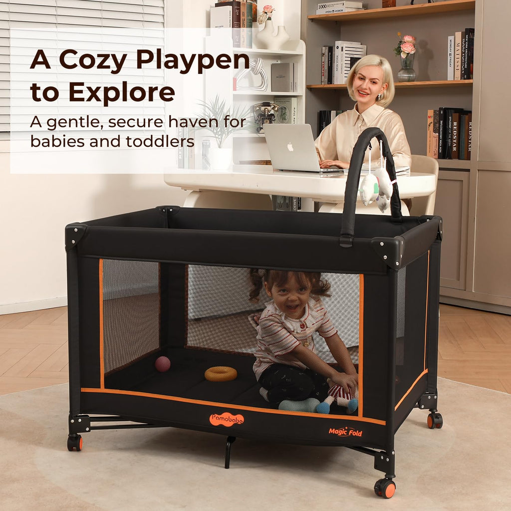 Portable Foldable Playard with Mattress and Storage Bag E658