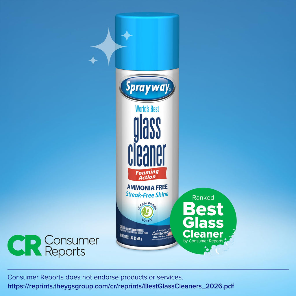 Ammonia-Free Glass Cleaner Aerosol Spray, 15oz, Pack of 6 L1854