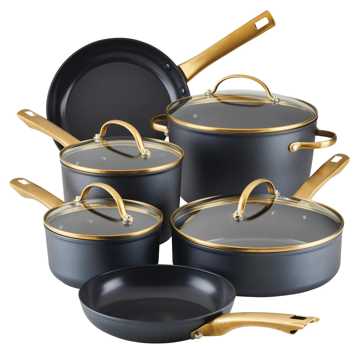 12 Piece Black Ceramic Nonstick Cookware Set X785791