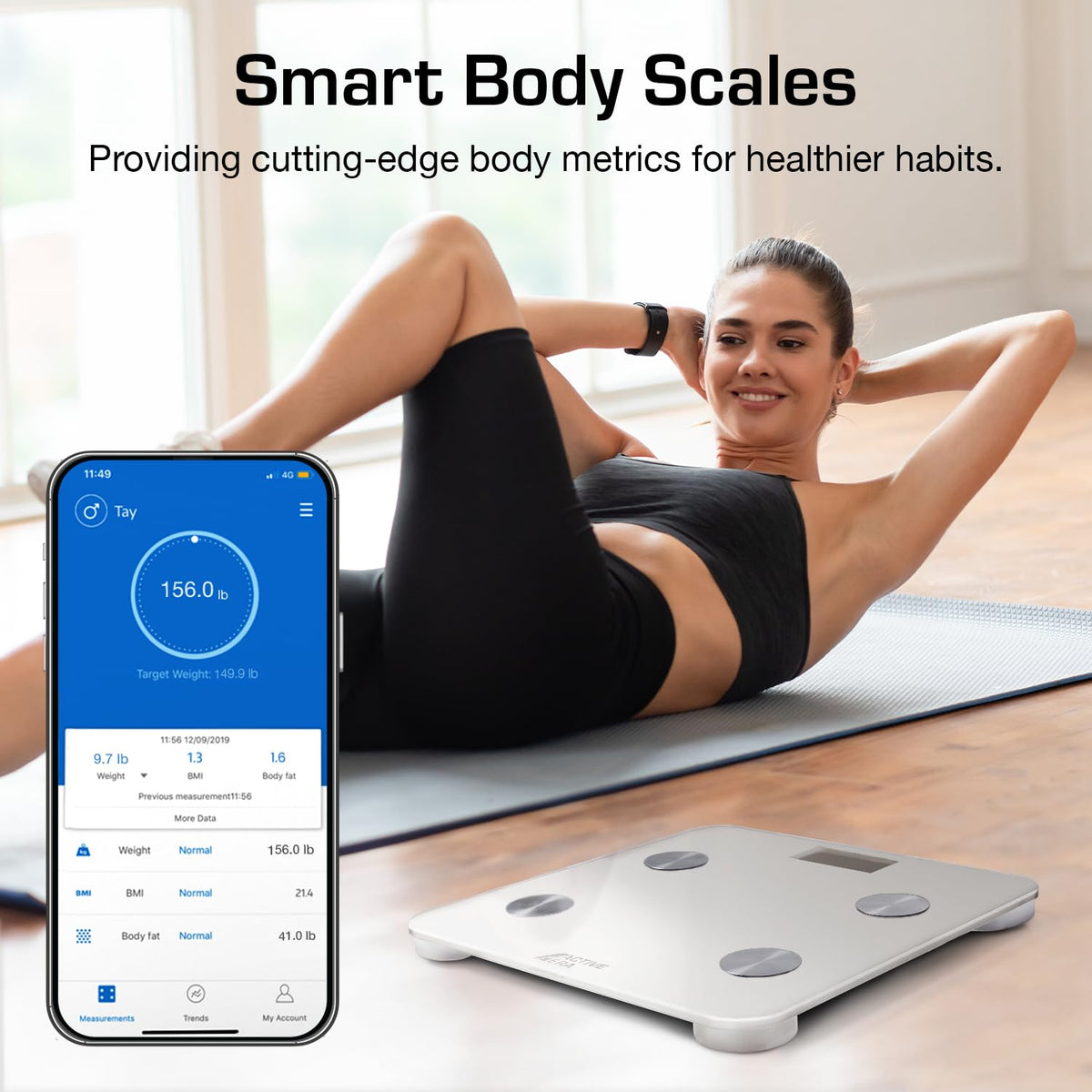 White Digital Bathroom Bluetooth Scale F92299