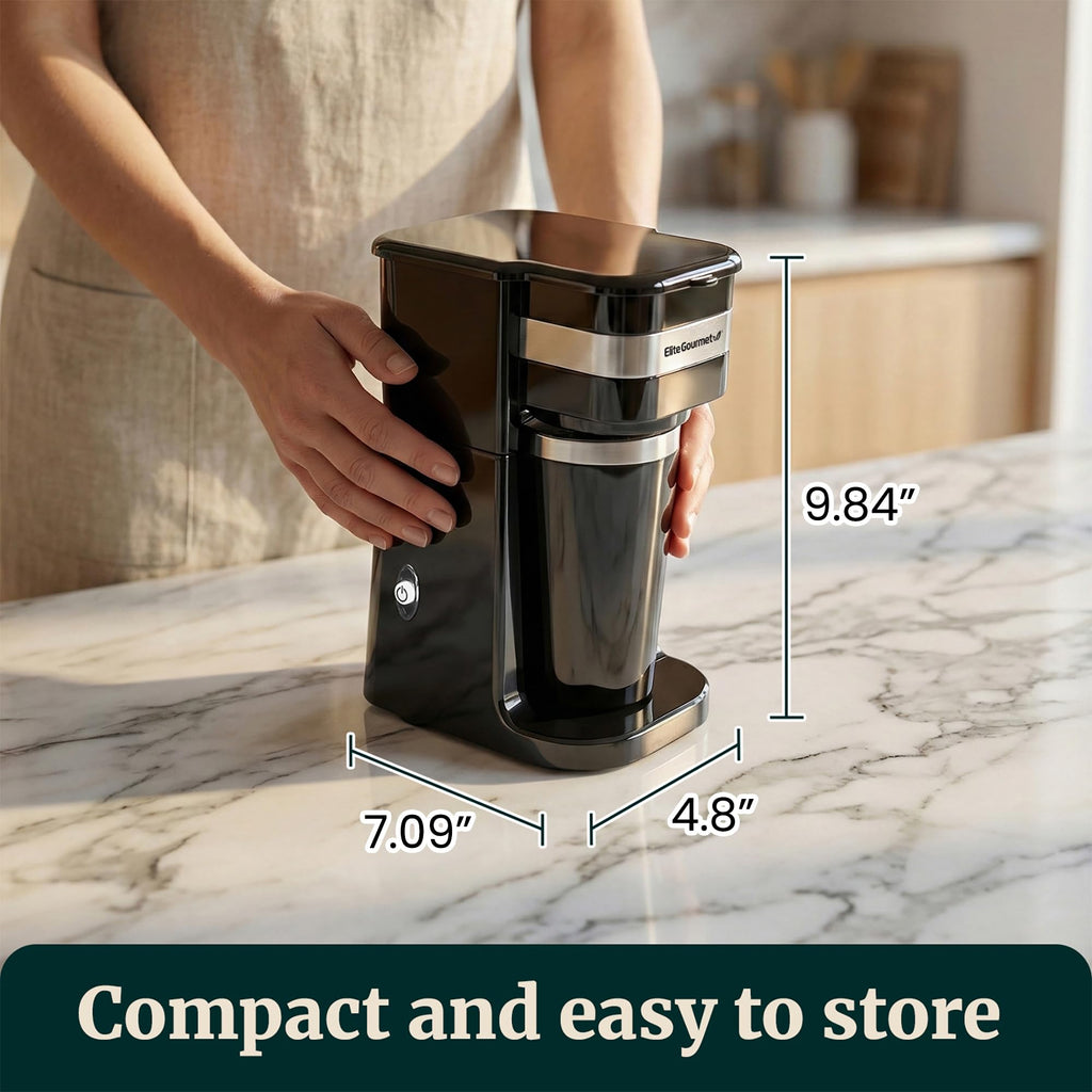Black Single-Serve Compact Coffee Maker E118