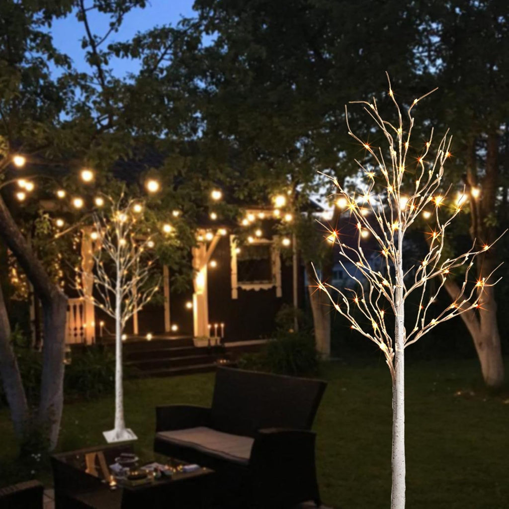 2 Pack 6 Feet Prelit White Artificial Christmas Trees I928