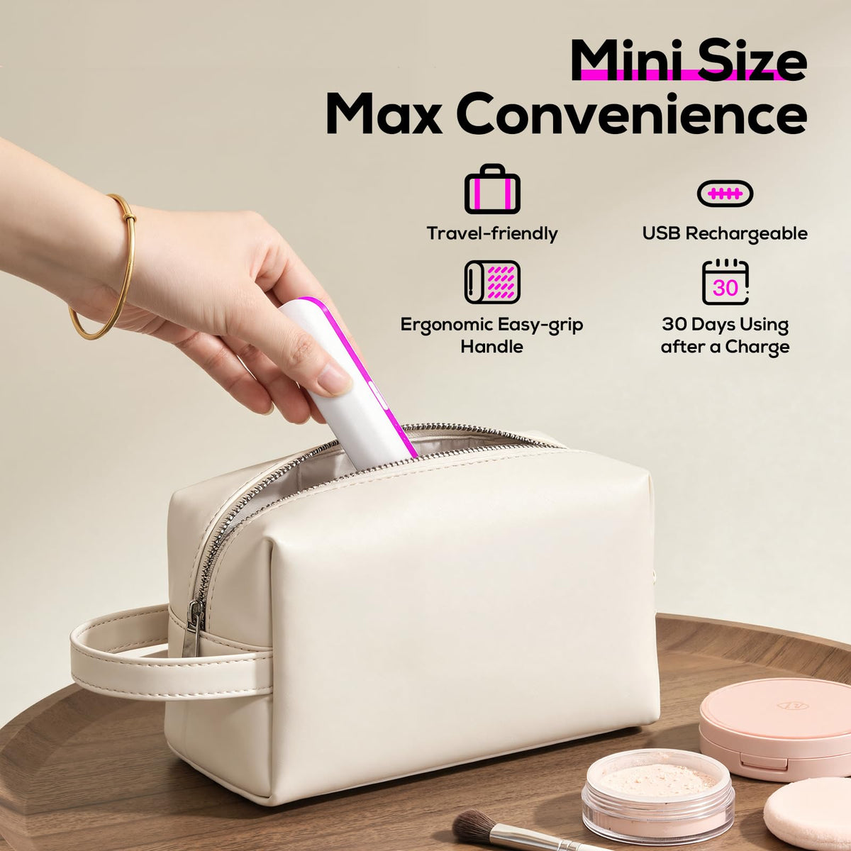 3 Speed Mini Electric Dermaplane Razor with LED Light U984121