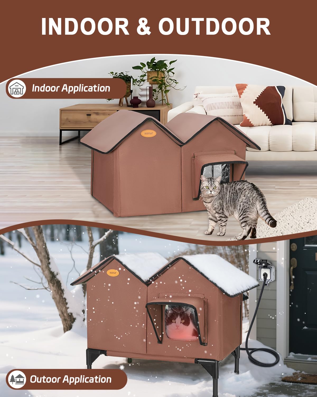Large Insulated Heated Outdoor Cat House B93353