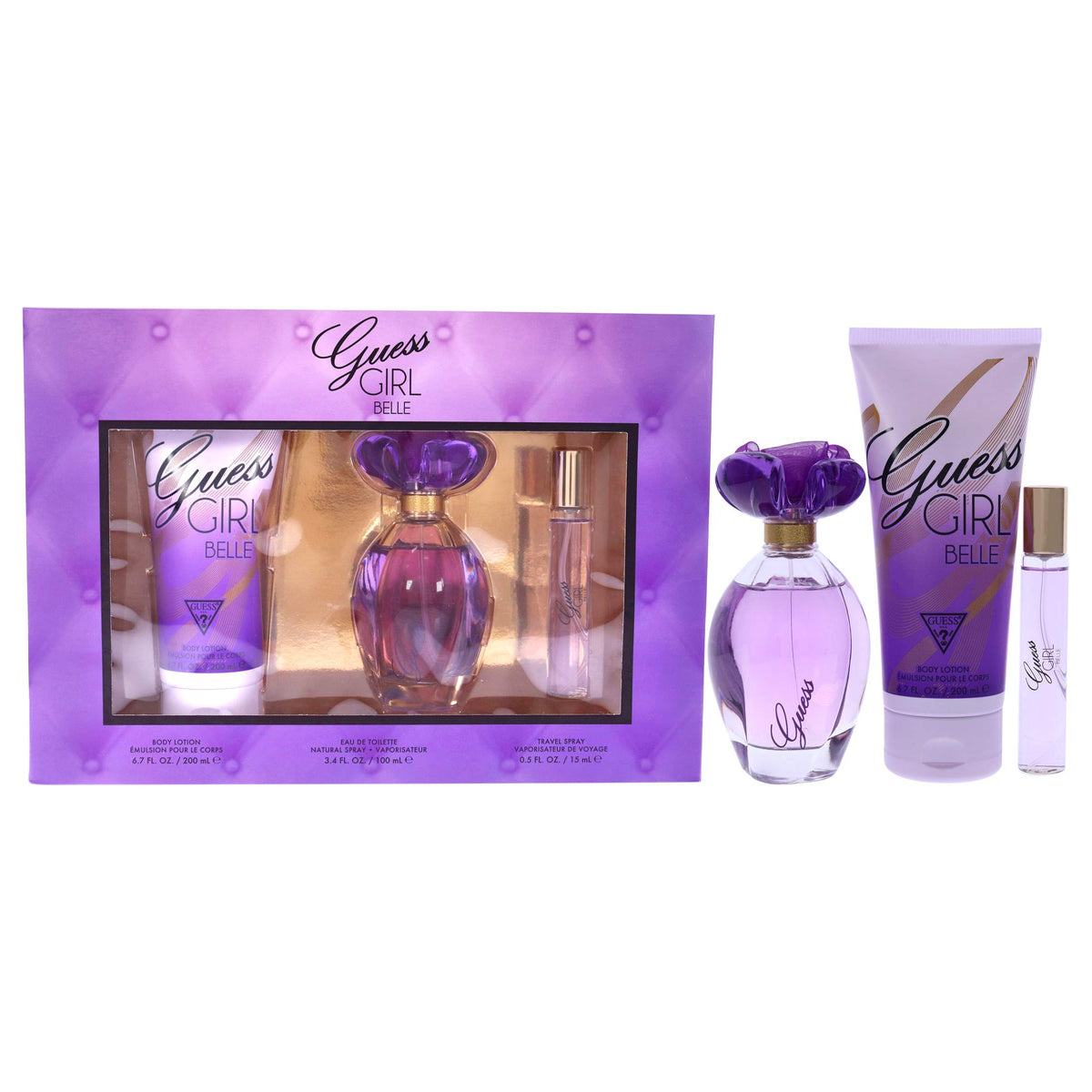 3 Pc Gift Set 3.4 oz EDT Spray 0.5 oz EDP Travel Spray 6.7 oz Body Lotion J140