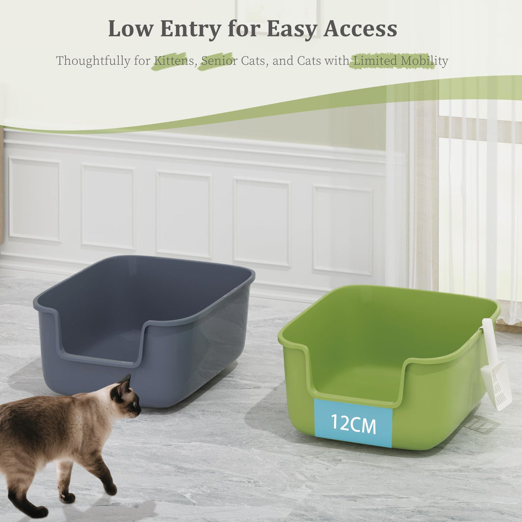 Large High Sided Cat Litter Box with Scoop 2 Pack B817709