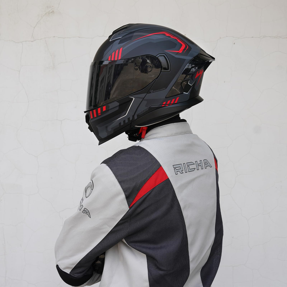 Dual Visor Flip up Modular Full Face Motorcycle Helmet O281