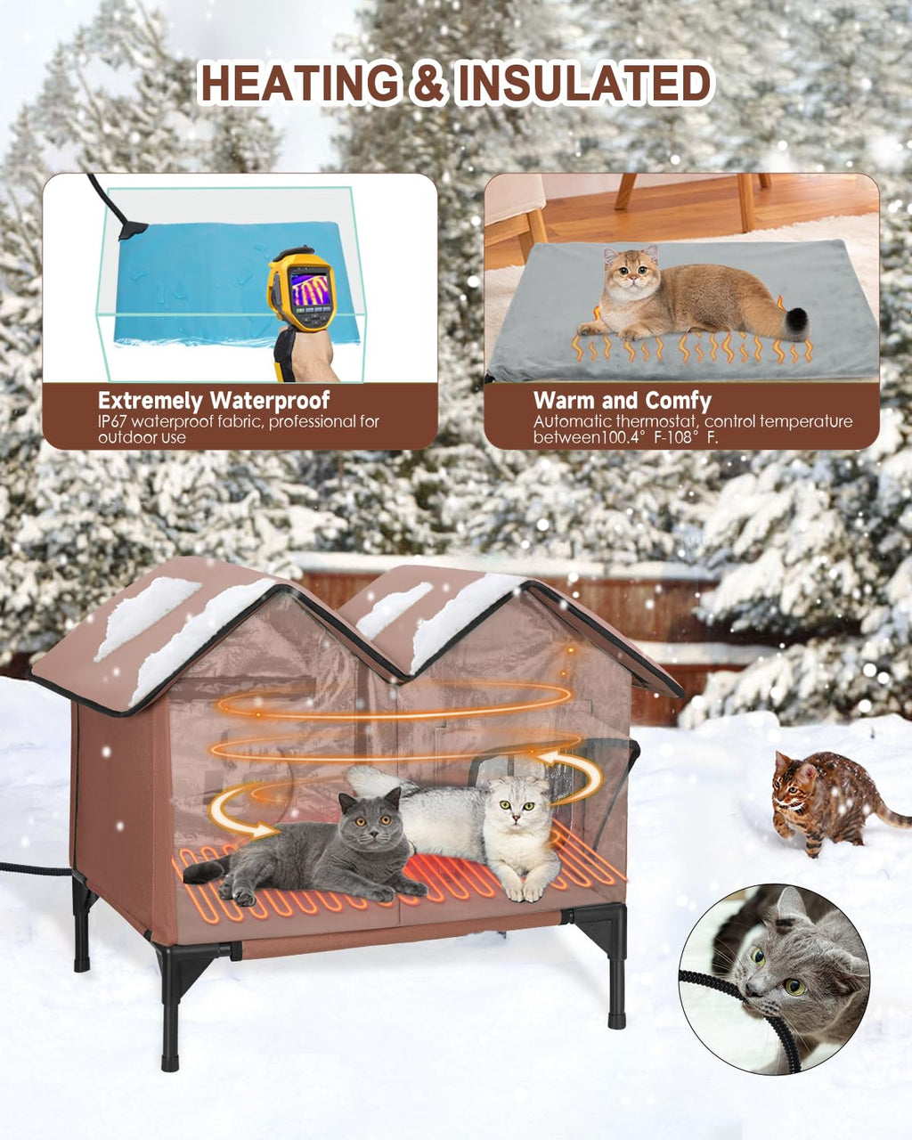 Large Insulated Heated Outdoor Cat House B93353