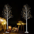 2 Pack 6 Feet Prelit White Artificial Christmas Trees I928