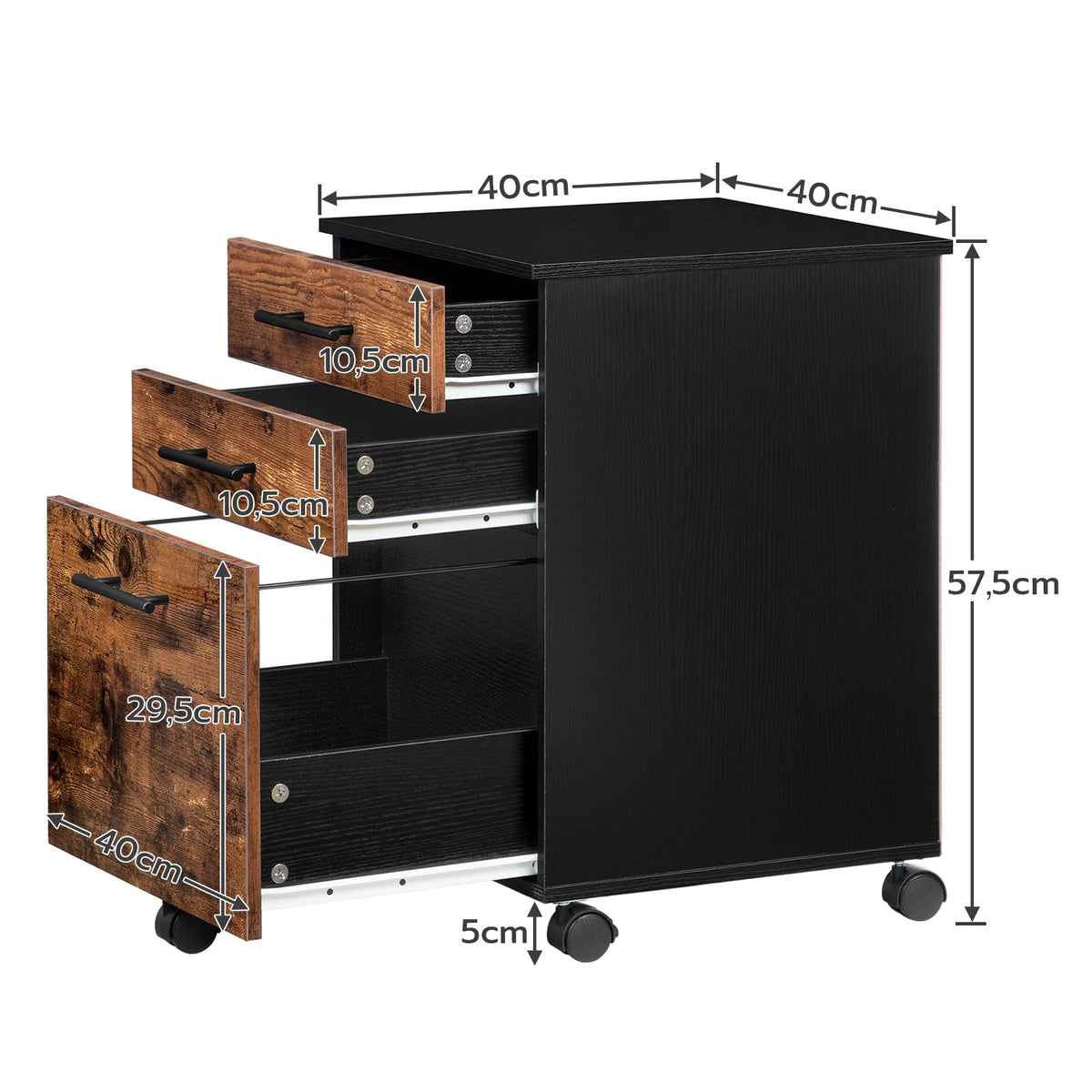 3 Drawer Wood File Cabinet P388251