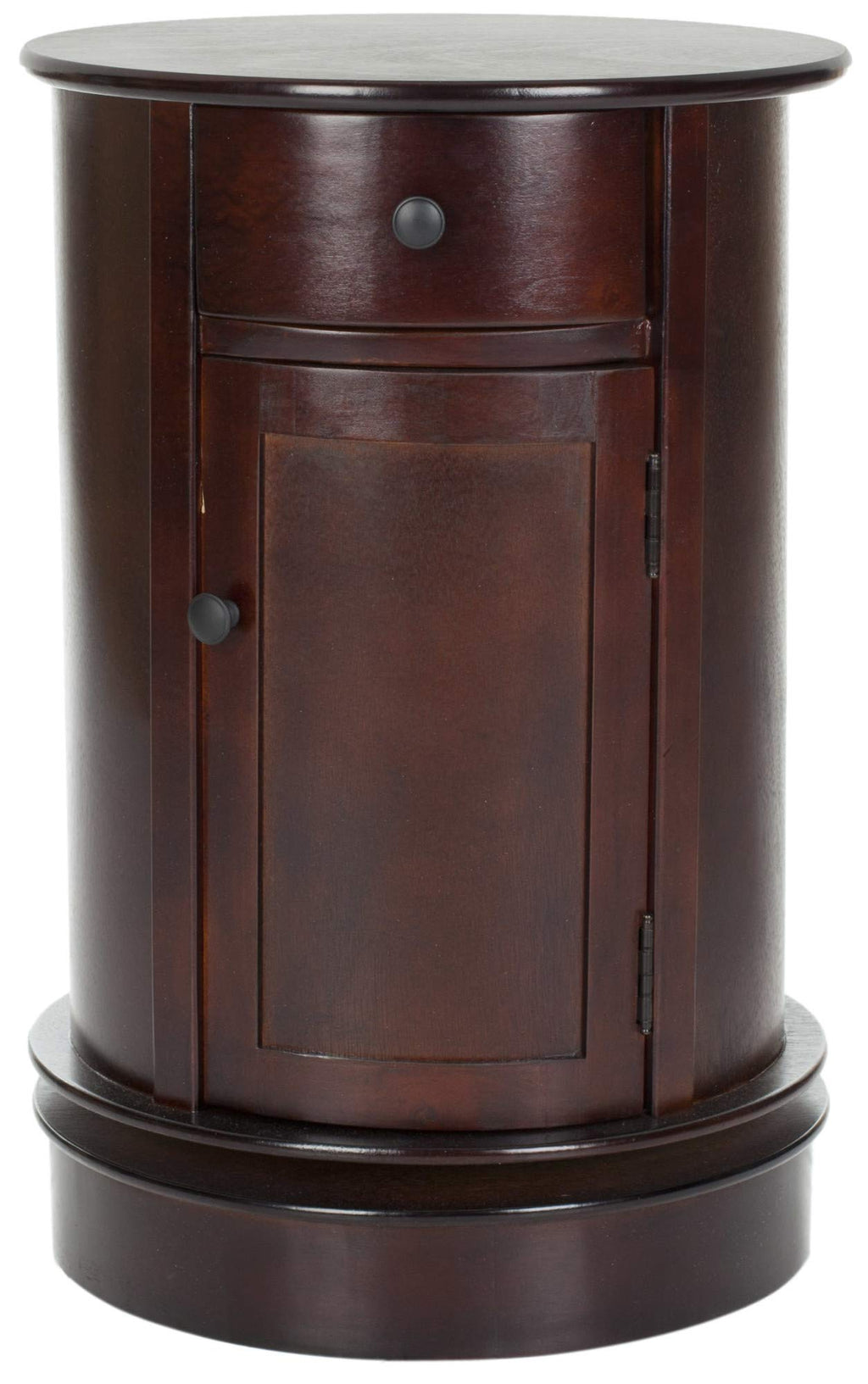 26" Dark Cherry Swivel Storage Accent Table T70581