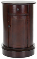 26" Dark Cherry Swivel Storage Accent Table T70581