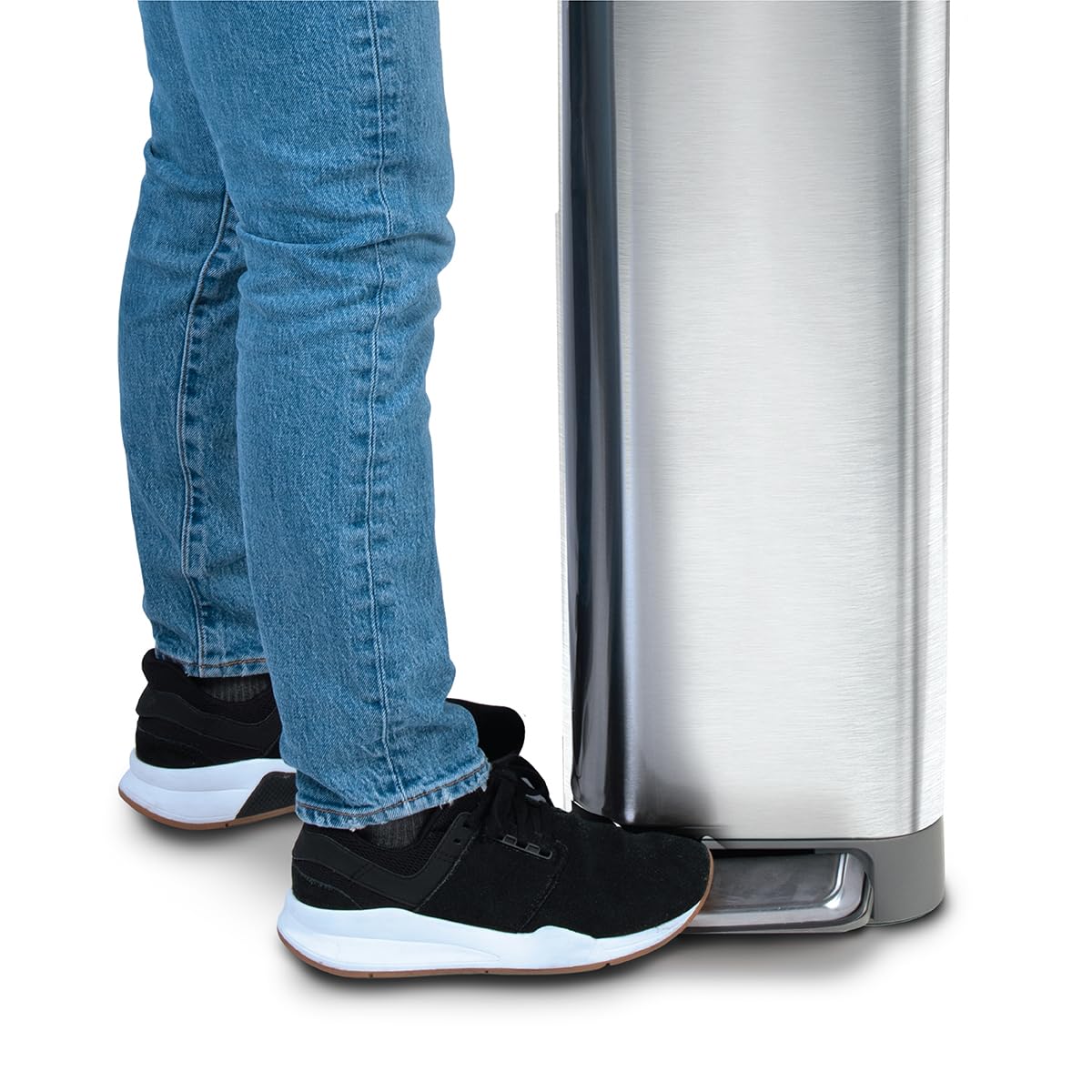 Narrow 12 Gallon Stainless Steel Step Trash Can with Soft Close Lid J20175
