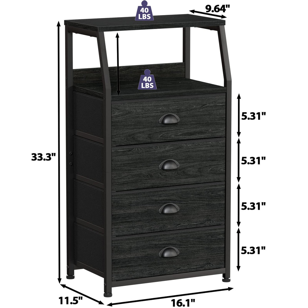 Tall Nightstand with Fabric Drawer K1044