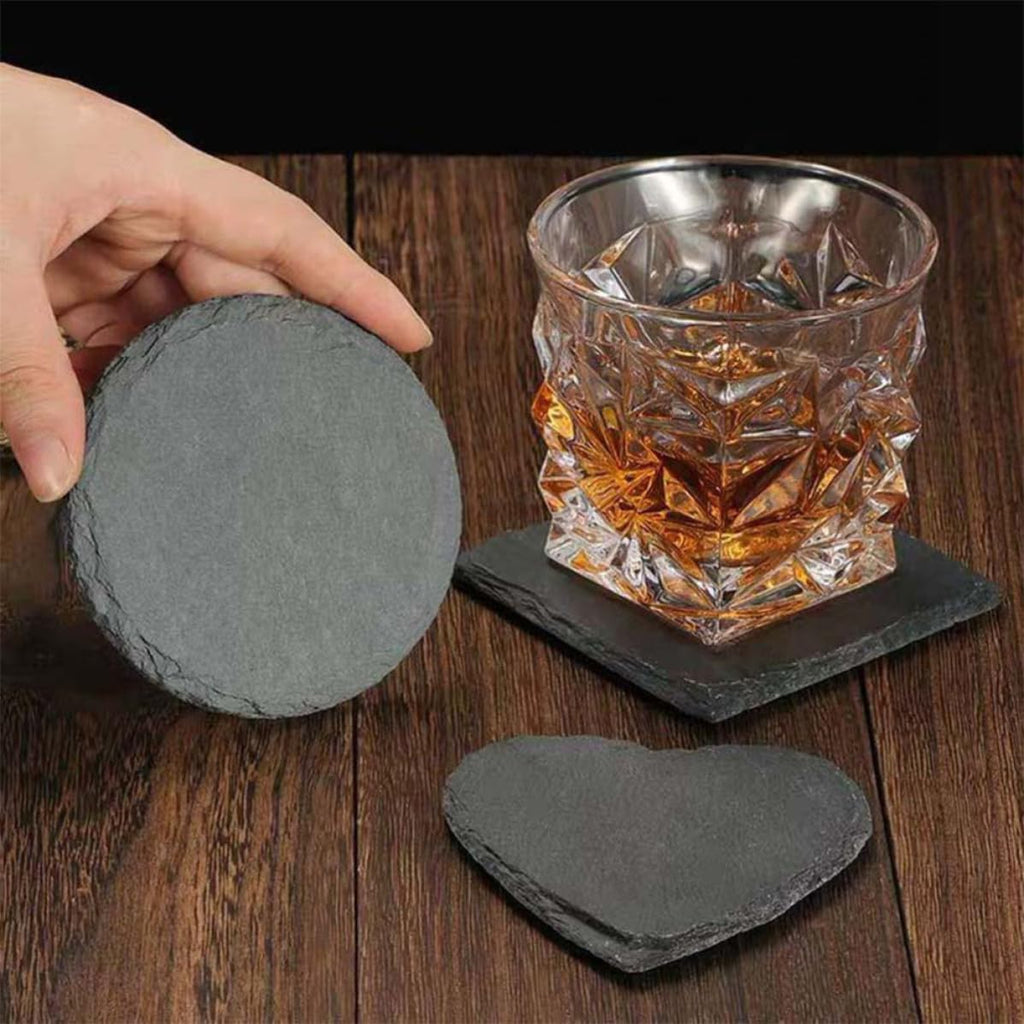 Natural Stone Square Drink Coasters Set W5340