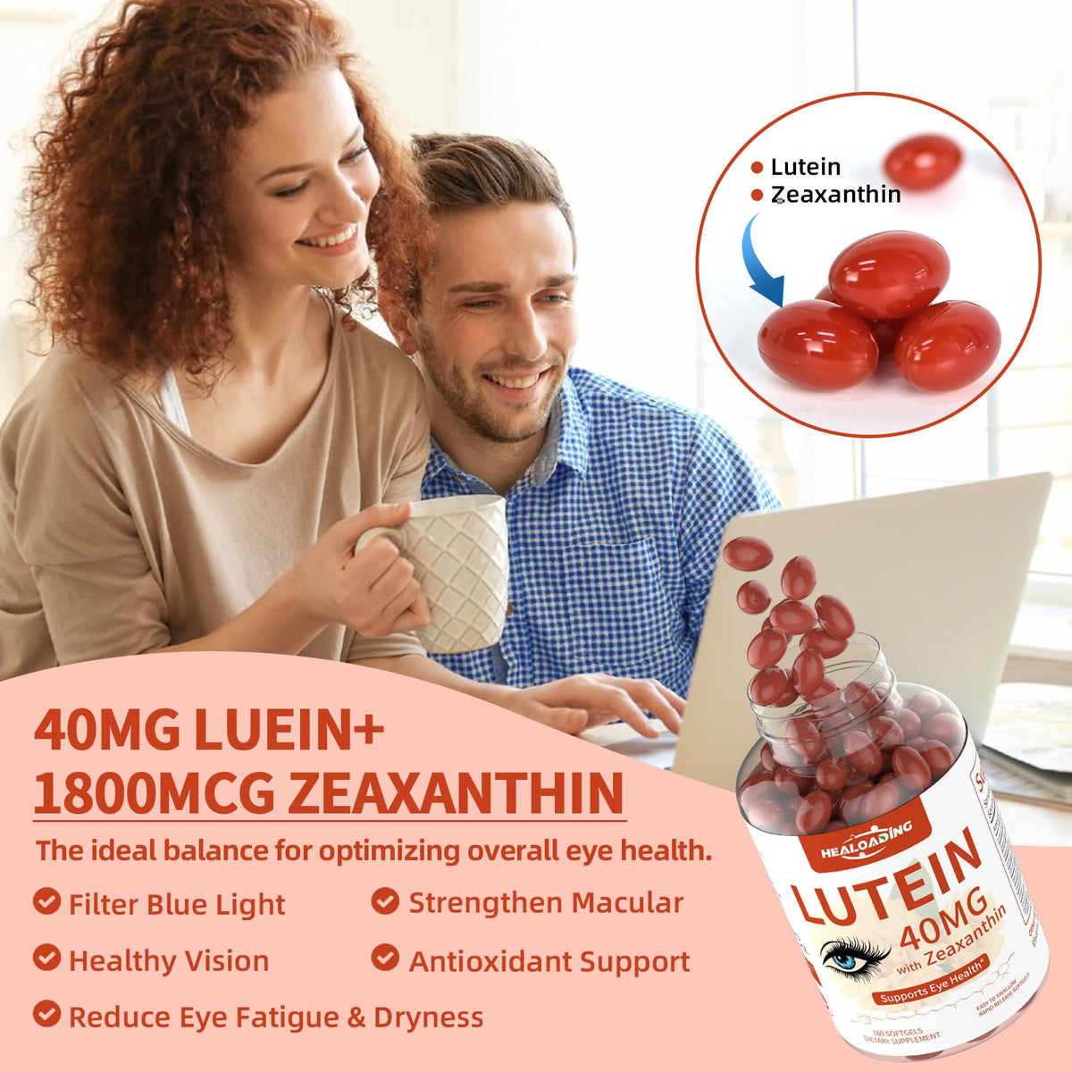 Lutein and Zeaxanthin Softgels with Vitamins C, E, Omega 3 K6524