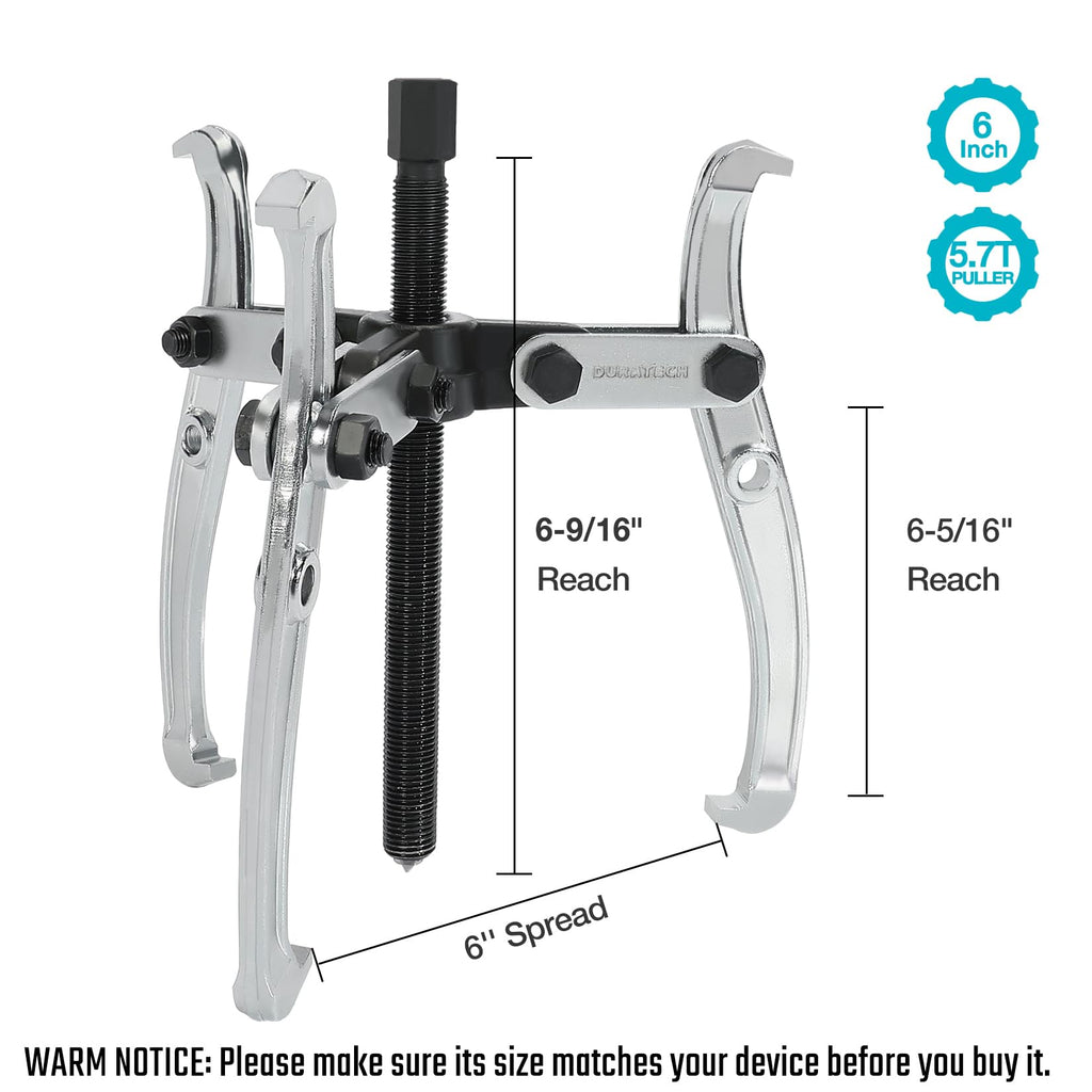 6-Inch 3-Jaw Gear Puller CR-V Steel S62007