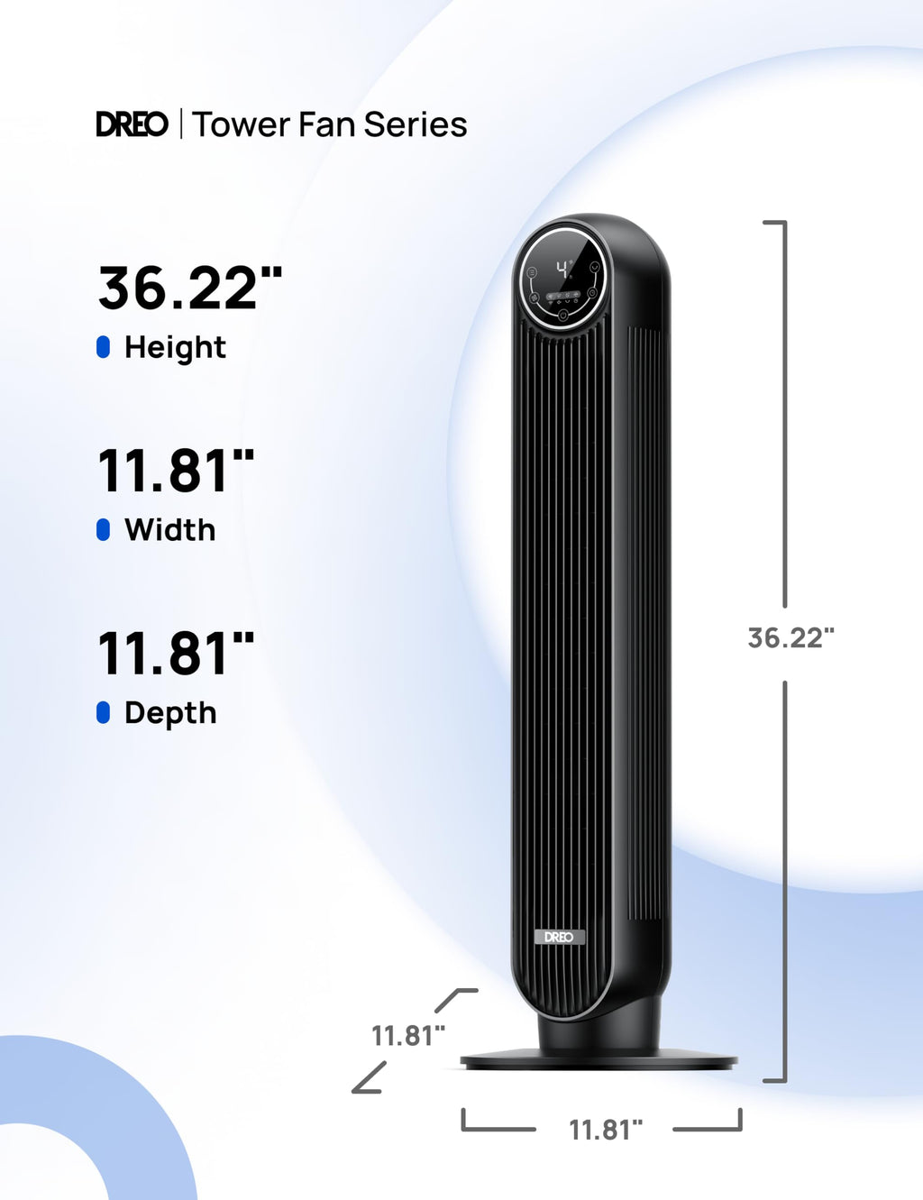 Ultra Quiet Tower Fan, 8 Speeds Z84579