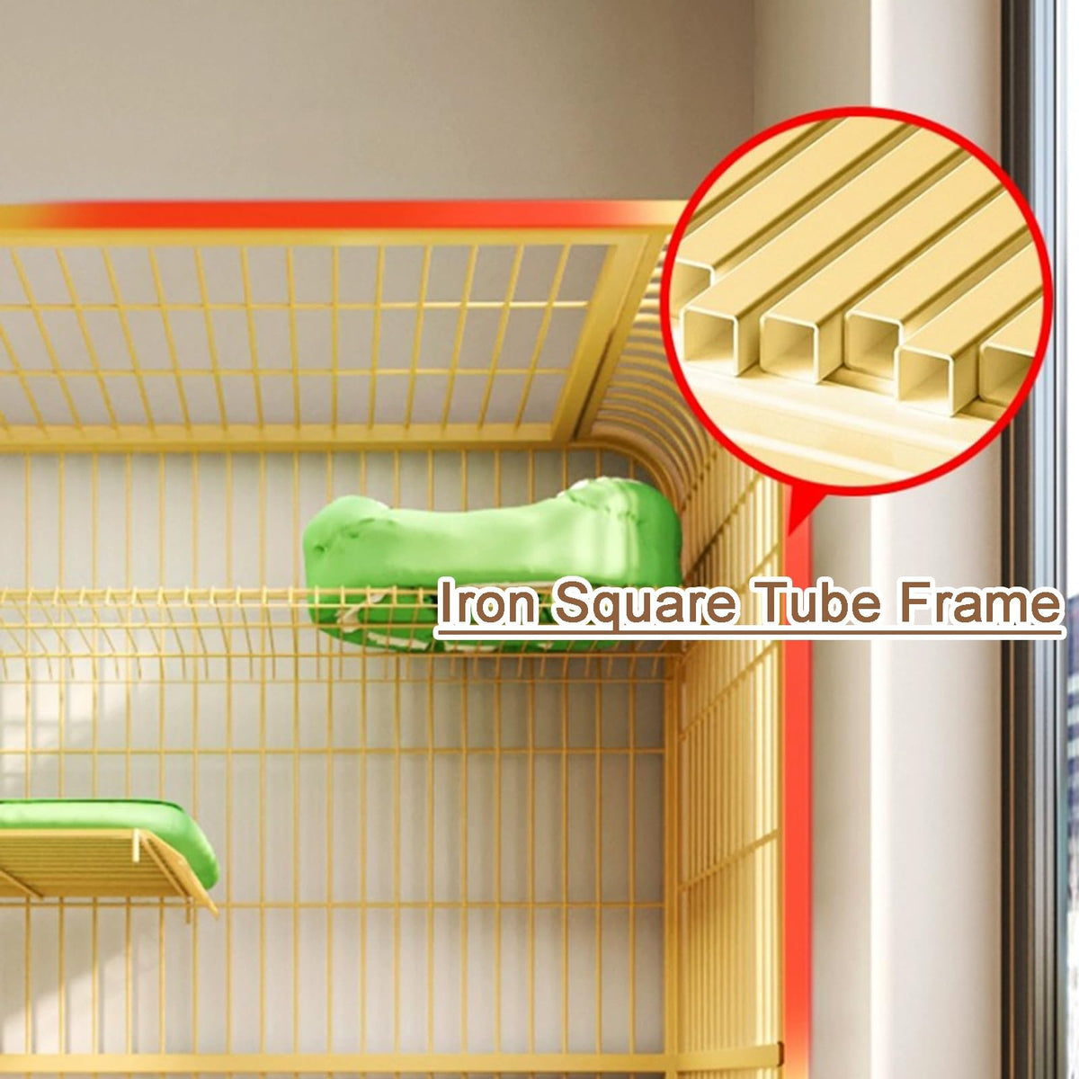 4-Tier Metal Wire Cat Cage with Litter Box and Hammock K314514