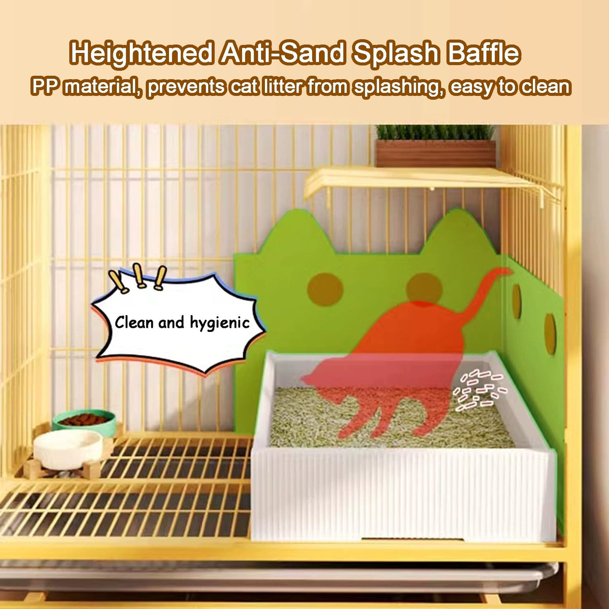 4-Tier Metal Wire Cat Cage with Litter Box and Hammock K314514