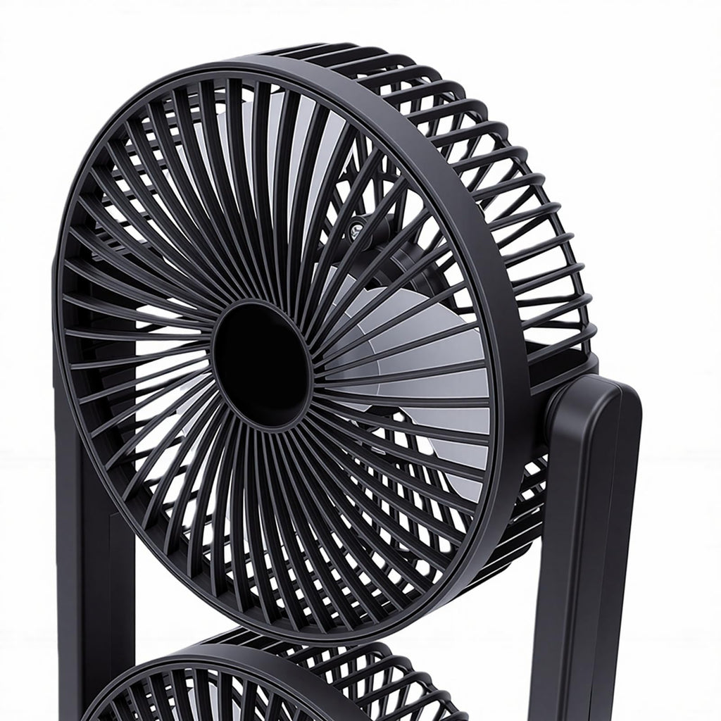 Portable USB Rechargeable 2 in 1 Dual Head Desk Fan J9152