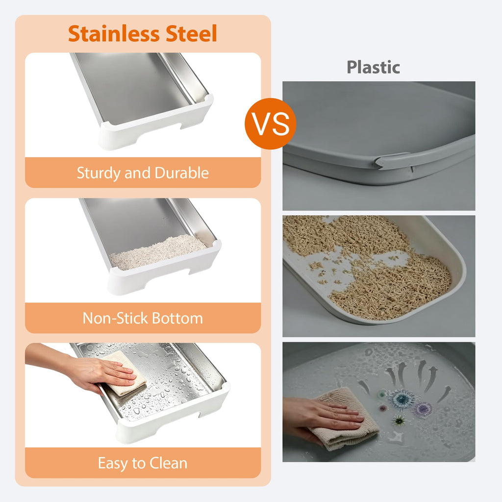 Stainless Steel Cat Litter Box with Lid D311150